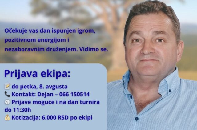 Први меморијални турнир за Србина Баковића у Каменој Гори